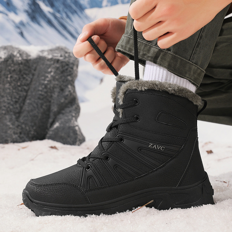Cizme de zăpadă pentru iarnă - impermeabile, cu guler înalt, căptușite cu fleece, talpă TPR