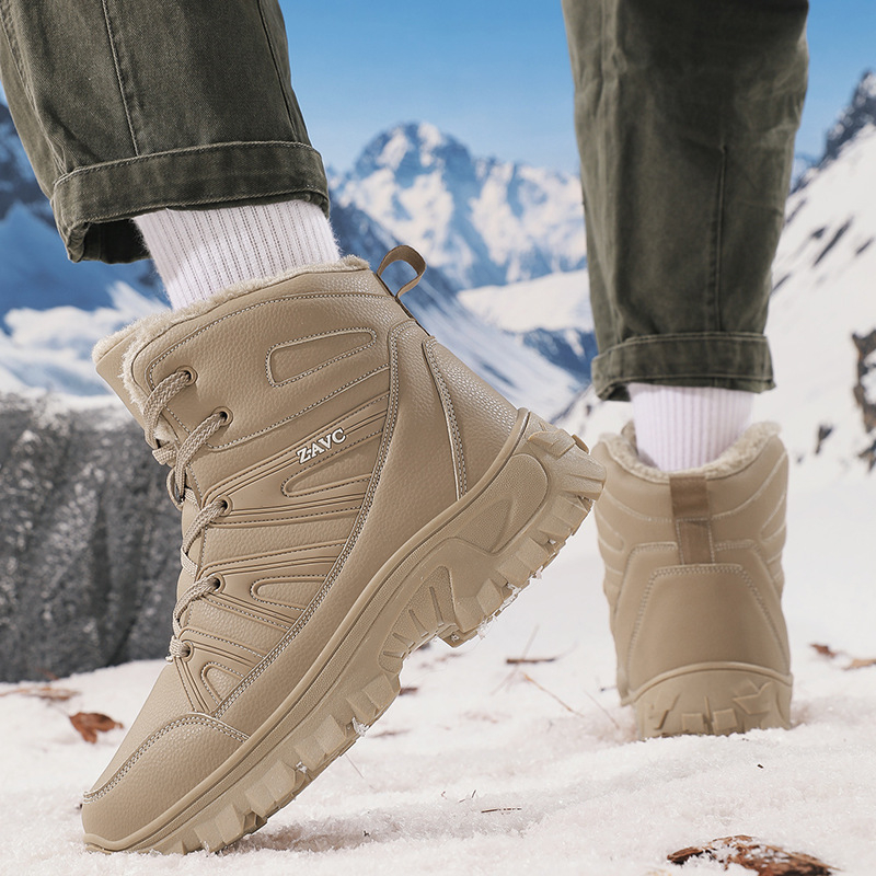 Cizme de zăpadă pentru iarnă - impermeabile, cu guler înalt, căptușite cu fleece, talpă TPR