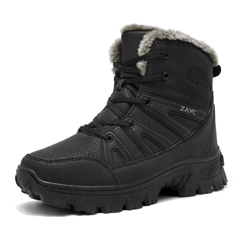 Cizme de zăpadă pentru iarnă - impermeabile, cu guler înalt, căptușite cu fleece, talpă TPR