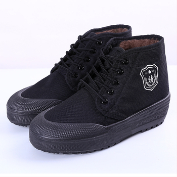 Téli meleg munkapapucs férfiaknak, vászon felsőrész, gumitalp, vastagított