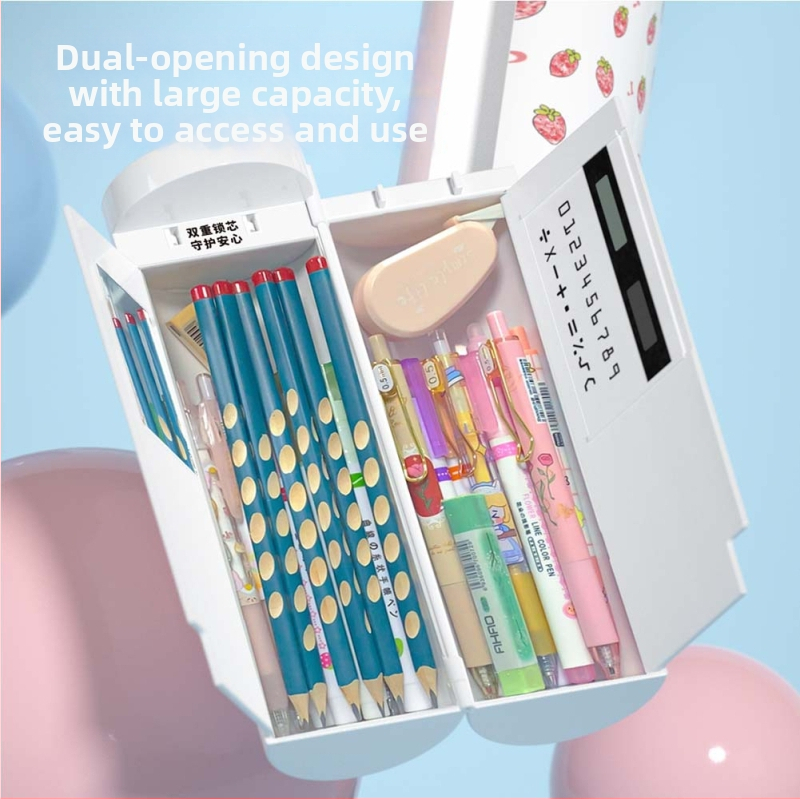 NBX puzdro na ceruzky so zámkom na odtlačok prsta a kódom, s kalkulačkou – inteligentná skrinka školských potrieb pre žiakov základnej školy