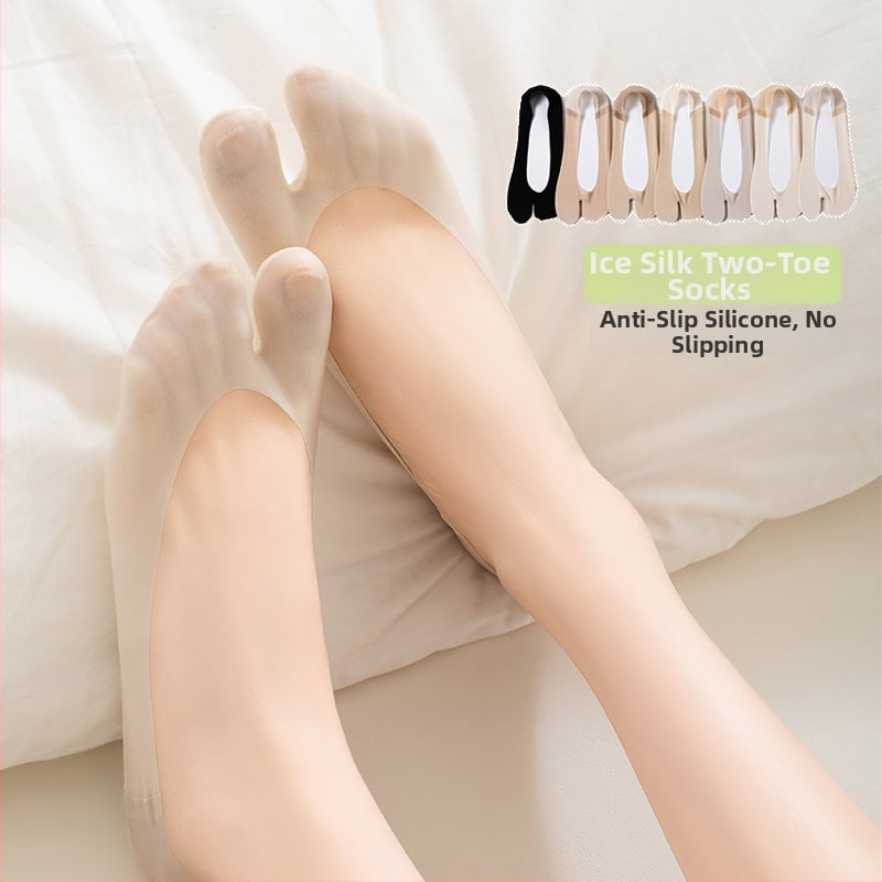 Дамски чорапи със разделен пръст, невидими, памук-найлонова смес, противохлъзгащи, летни