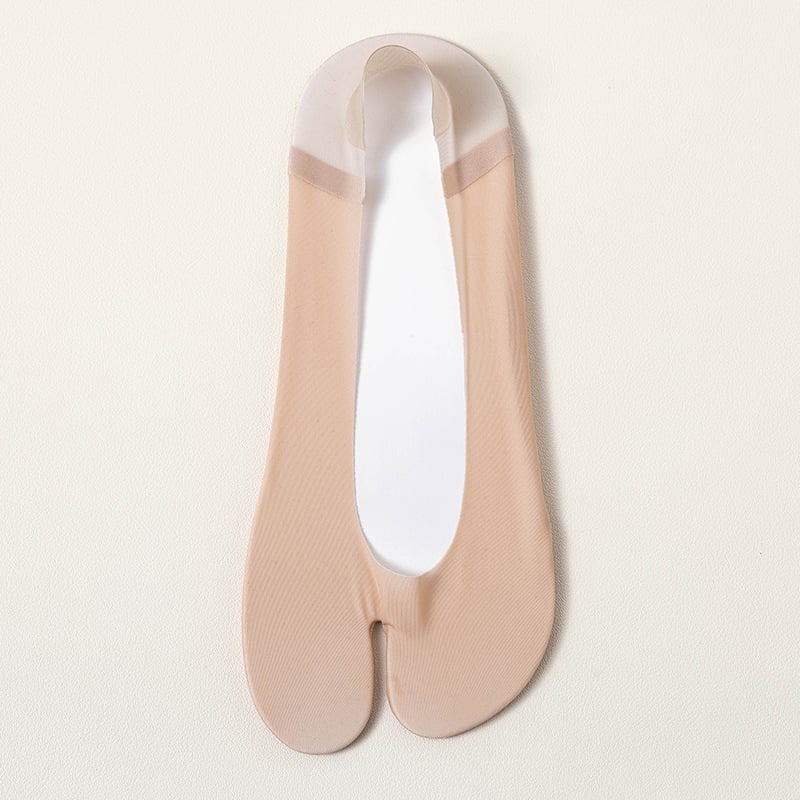 Дамски чорапи със разделен пръст, невидими, памук-найлонова смес, противохлъзгащи, летни