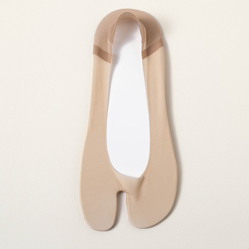 Дамски чорапи със разделен пръст, невидими, памук-найлонова смес, противохлъзгащи, летни