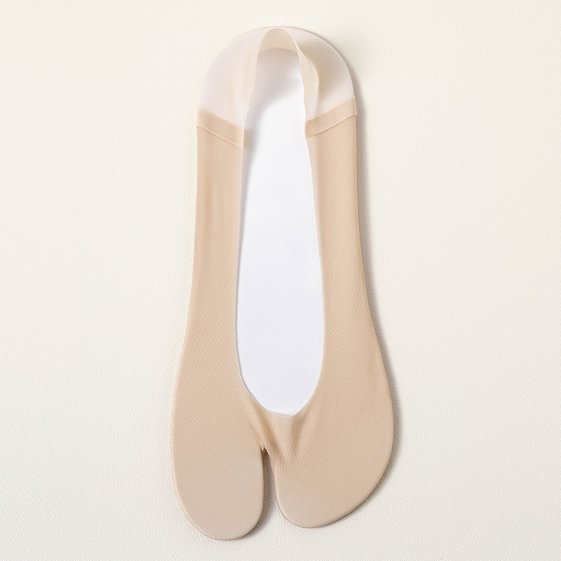 Дамски чорапи със разделен пръст, невидими, памук-найлонова смес, противохлъзгащи, летни