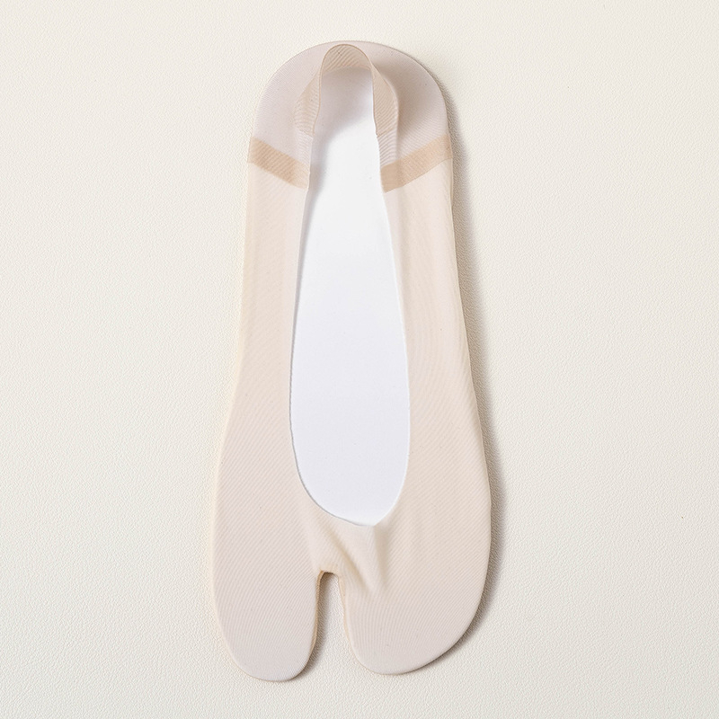 Дамски чорапи със разделен пръст, невидими, памук-найлонова смес, противохлъзгащи, летни