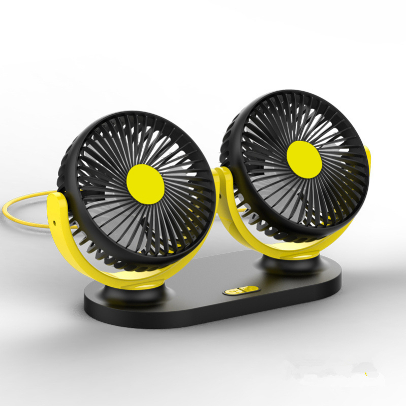 Automobilski ventilator, dvostruke glave, USB napajanje, model YMG-801, ABS, 10W