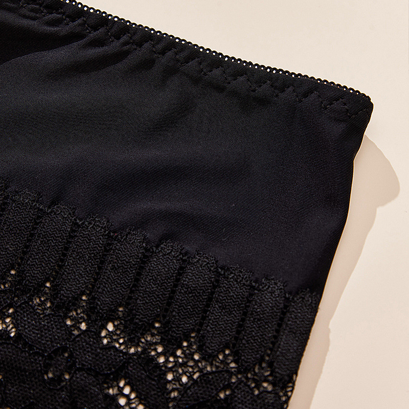 Női csipkés magas derekú alsónemű, varrat nélküli, lélegző, virágmintás, pamut belső rész