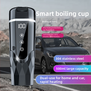 Autóban használható melegítő pohár 12V/24V, ABS, 65–95W, Modell JZ-6581