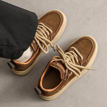 Muški loafers od platna s oštrim nosom, vezicama i gumom
