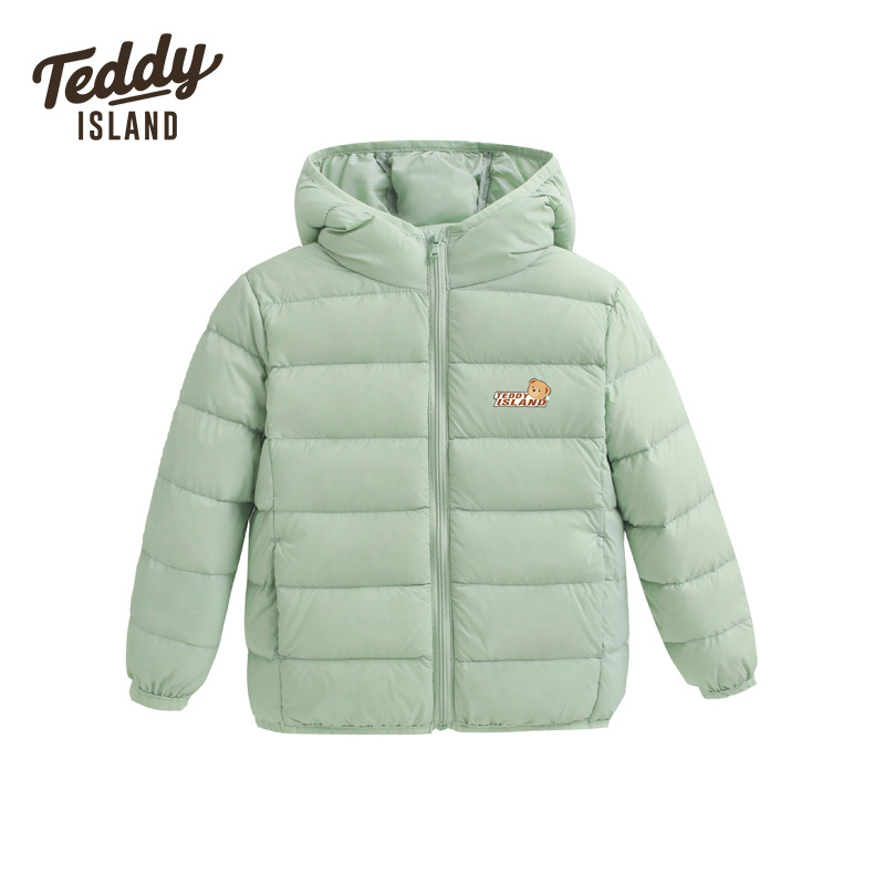 Παιδικό ελαφρύ μπουφάν με κουκούλα, 86–90% down από λευκό πούπουλο πάπιας, εξωτερικό νάιλον, επένδυση πολυεστέρα, αθλητικό στυλ, για χειμερινή περίοδο