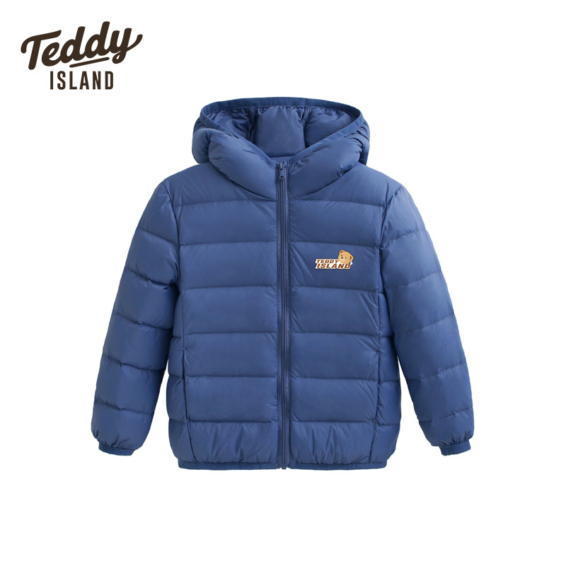 Παιδικό ελαφρύ μπουφάν με κουκούλα, 86–90% down από λευκό πούπουλο πάπιας, εξωτερικό νάιλον, επένδυση πολυεστέρα, αθλητικό στυλ, για χειμερινή περίοδο