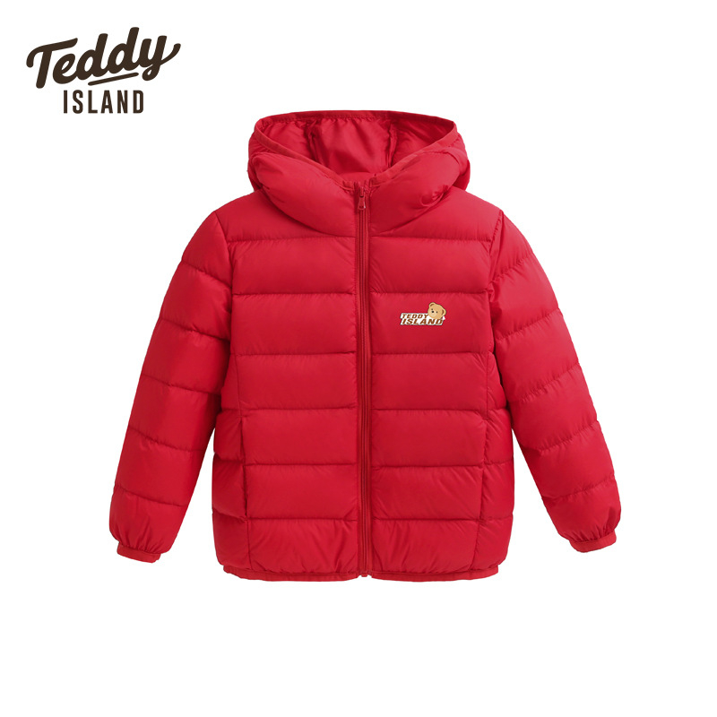 Παιδικό ελαφρύ μπουφάν με κουκούλα, 86–90% down από λευκό πούπουλο πάπιας, εξωτερικό νάιλον, επένδυση πολυεστέρα, αθλητικό στυλ, για χειμερινή περίοδο