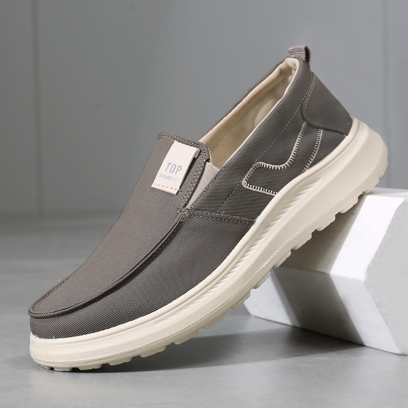 Old Beijing muške platnene tenisice - slip-on, svakodnevne, okrugli nos, niski potpetice 1–3 cm, pamuk ulošak, PU potplat