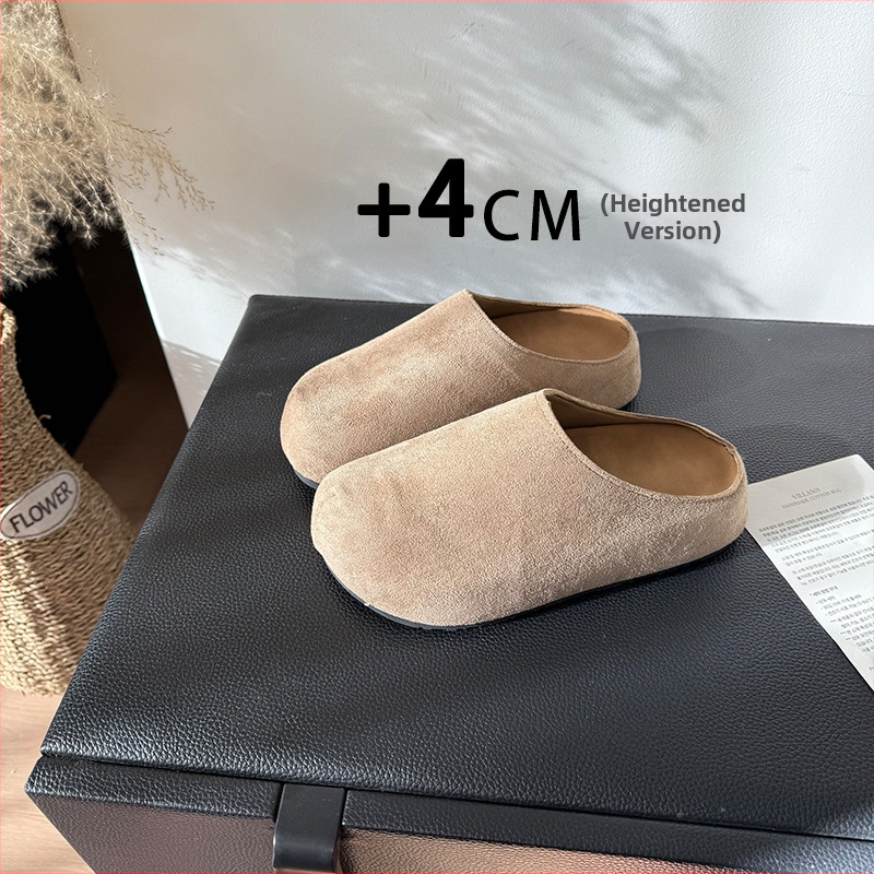 Ženske tenisice u vintage veluru s okruglim vrhom, slip-on dizajn, debela gumena podloga i ugrađeni povećanje visine
