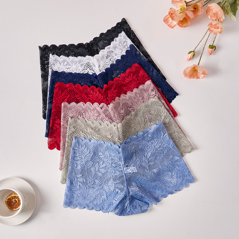 Dámske čipkové boxerky | Pletený nylon, 90–95% nylonu, Rozkrok z bavlny, Dýchajúce, Rýchloschnúce, Stredný pás