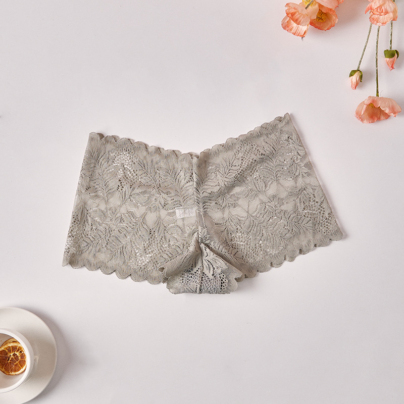 Dámske čipkové boxerky | Pletený nylon, 90–95% nylonu, Rozkrok z bavlny, Dýchajúce, Rýchloschnúce, Stredný pás