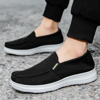 Muške slip-on cipele za vožnju, prozračni gornji dio od rastezljive tkanine, lagana PU potplata, protuklizna, latex ulošak