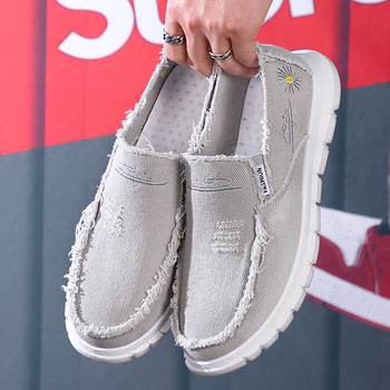 Muške slip-on tenisice od platna – gornji dio od platna, okrugli nos, tekstilna uložak, PVC potplat