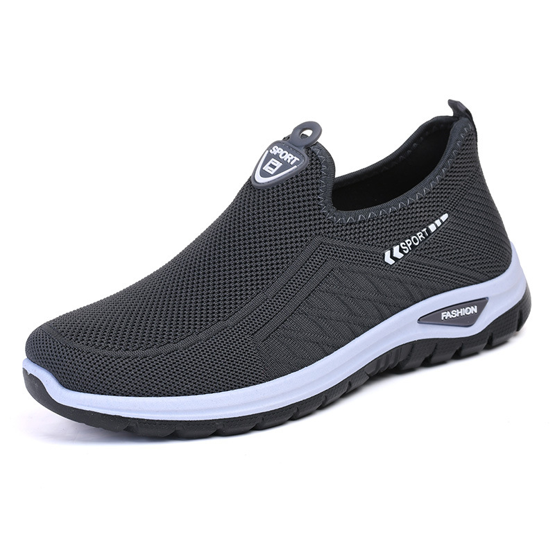 Muške Slip-On tenisice s prozračnim mrežastim gornjim dijelom, okrugli vrh, gumasti potplat, niski potpetica 1–3 cm