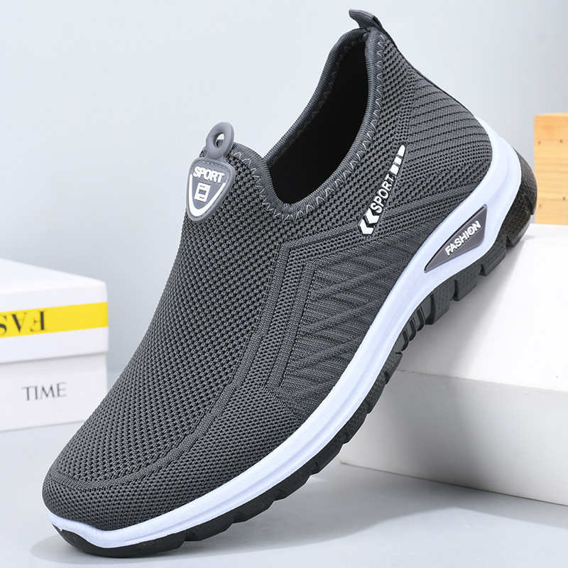 Muške Slip-On tenisice s prozračnim mrežastim gornjim dijelom, okrugli vrh, gumasti potplat, niski potpetica 1–3 cm