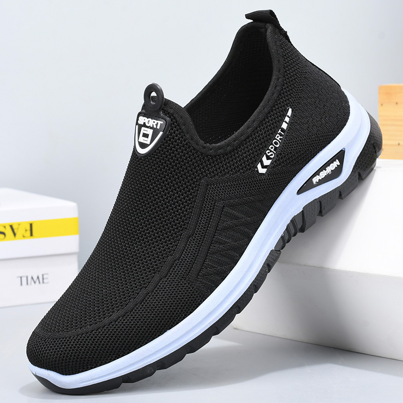 Muške Slip-On tenisice s prozračnim mrežastim gornjim dijelom, okrugli vrh, gumasti potplat, niski potpetica 1–3 cm