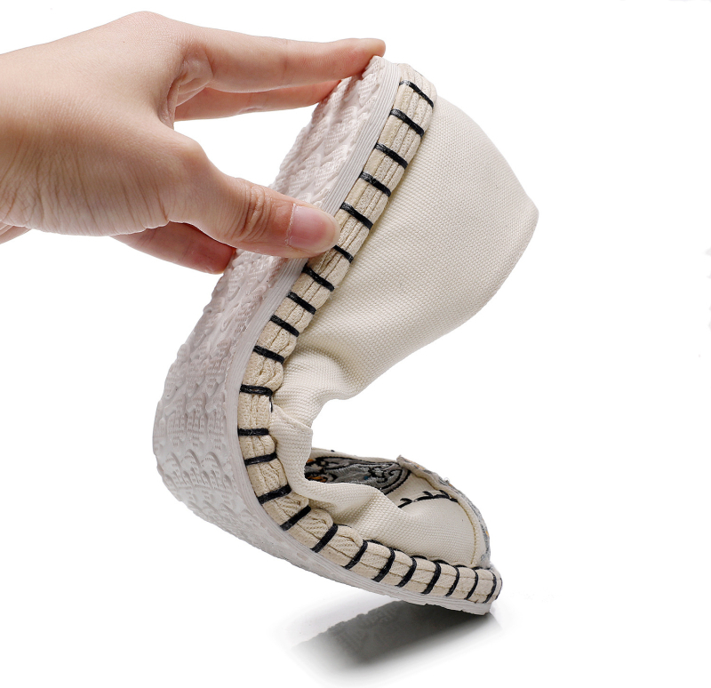 Pantofi bărbați din material textil, brodați, vârf rotund, slip-on, talpă moale, partea superioară din bumbac