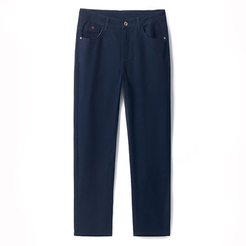 Pantaloni casual de bărbați din bumbac 100%, croială dreaptă, talie medie, fermoar, micro-elasticitate