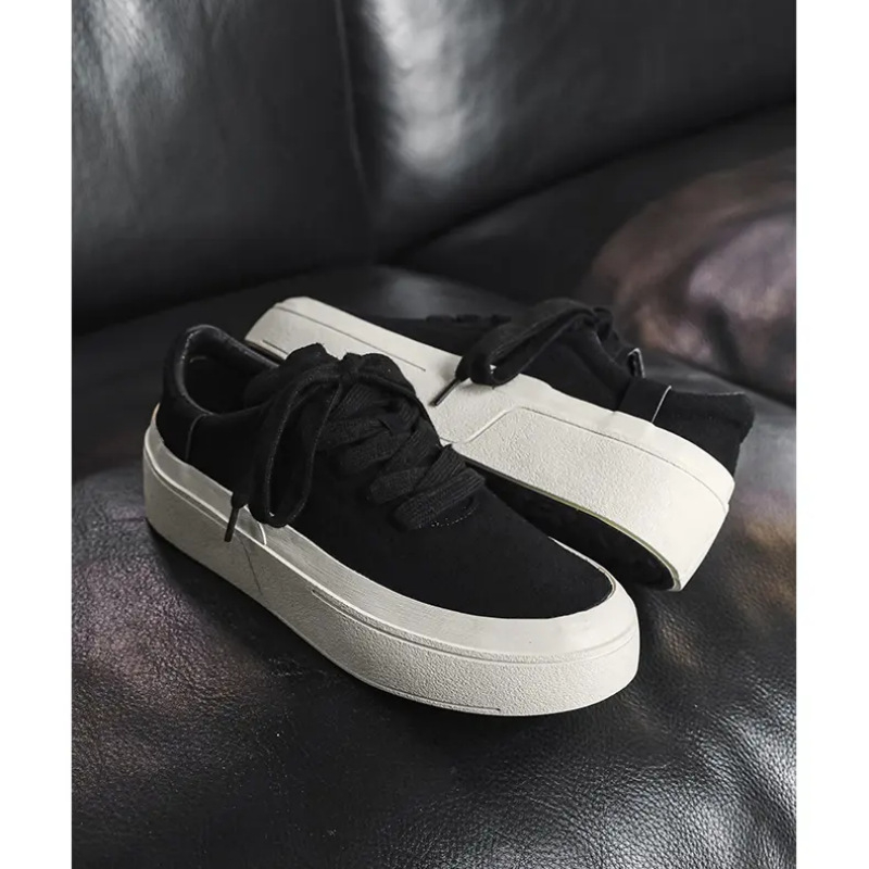 Muške platnene tenisice za skateboard, niski profil, vezanje, prozračne, kožni vrh prsta
