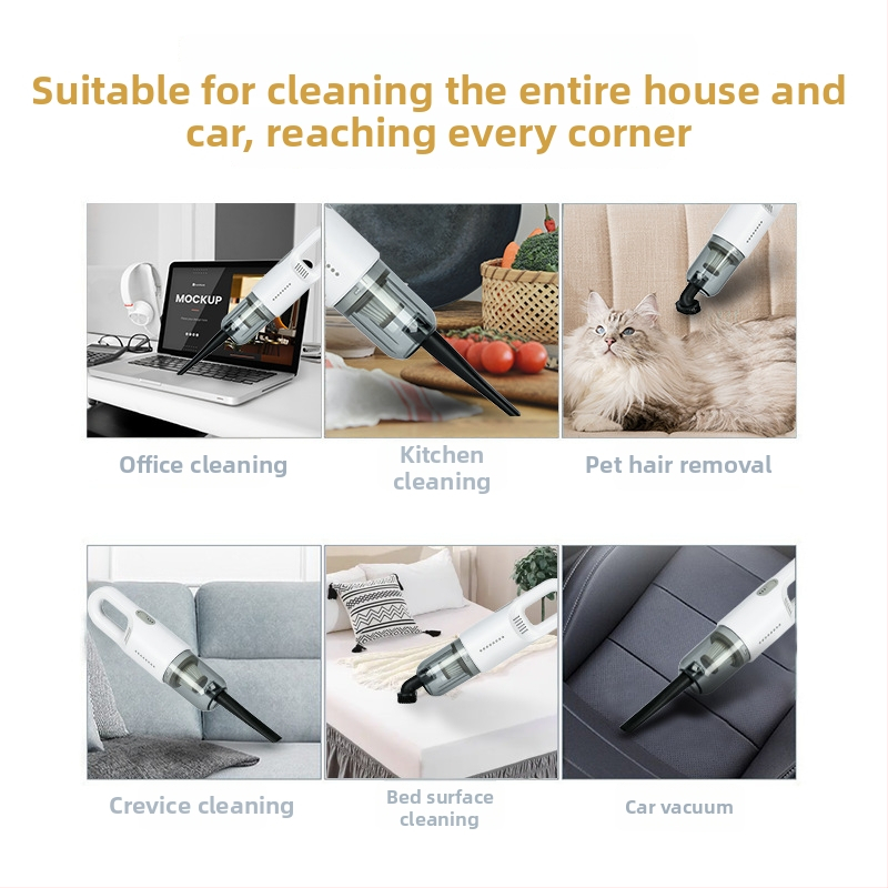 Bezdrôtový vysávač do auta aj do domácnosti – 110W, sací tlak 7500 Pa, napätie 7,4/11,1 V, výdrž batérie 35 minút