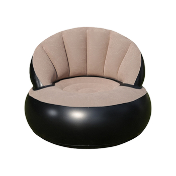 Φουσκωτός καναπές για ένα άτομο, υπαίθριο κάμπινγκ, με φλοκ επιφάνεια βελούδινη, αναδιπλούμενος, εξωτερική αντλία φουσκώματος; βάρος 1,1 kg, μέγιστο φορτίο 200 kg, 1 στρώση