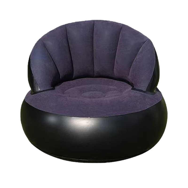 Φουσκωτός καναπές για ένα άτομο, υπαίθριο κάμπινγκ, με φλοκ επιφάνεια βελούδινη, αναδιπλούμενος, εξωτερική αντλία φουσκώματος; βάρος 1,1 kg, μέγιστο φορτίο 200 kg, 1 στρώση