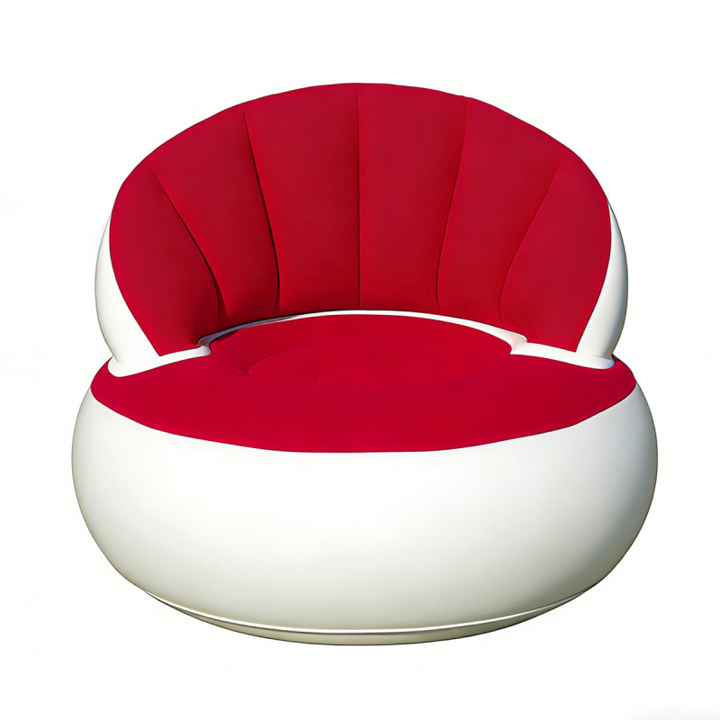 Φουσκωτός καναπές για ένα άτομο, υπαίθριο κάμπινγκ, με φλοκ επιφάνεια βελούδινη, αναδιπλούμενος, εξωτερική αντλία φουσκώματος; βάρος 1,1 kg, μέγιστο φορτίο 200 kg, 1 στρώση