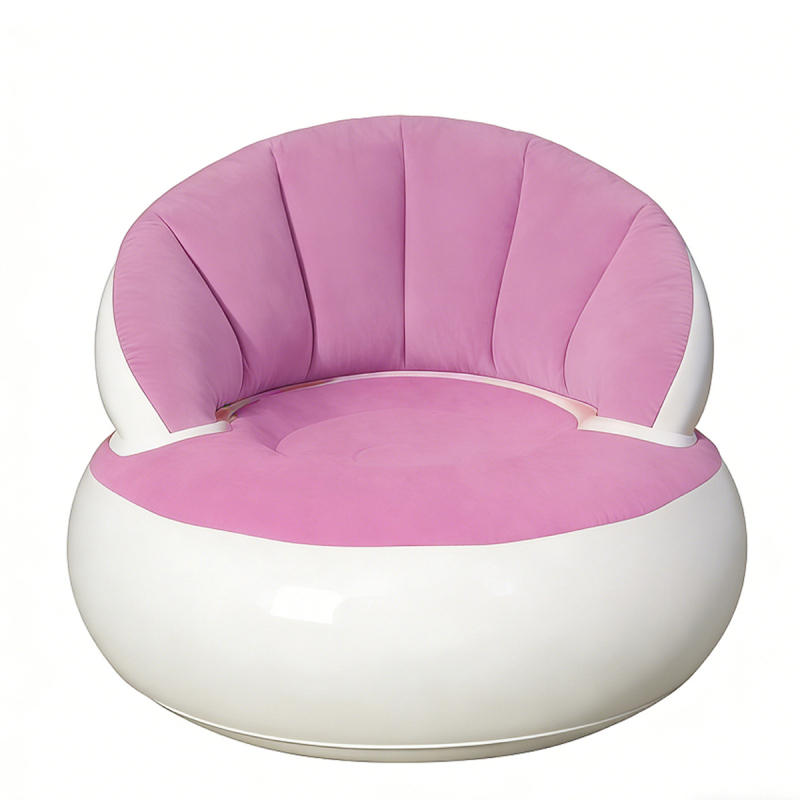 Φουσκωτός καναπές για ένα άτομο, υπαίθριο κάμπινγκ, με φλοκ επιφάνεια βελούδινη, αναδιπλούμενος, εξωτερική αντλία φουσκώματος; βάρος 1,1 kg, μέγιστο φορτίο 200 kg, 1 στρώση