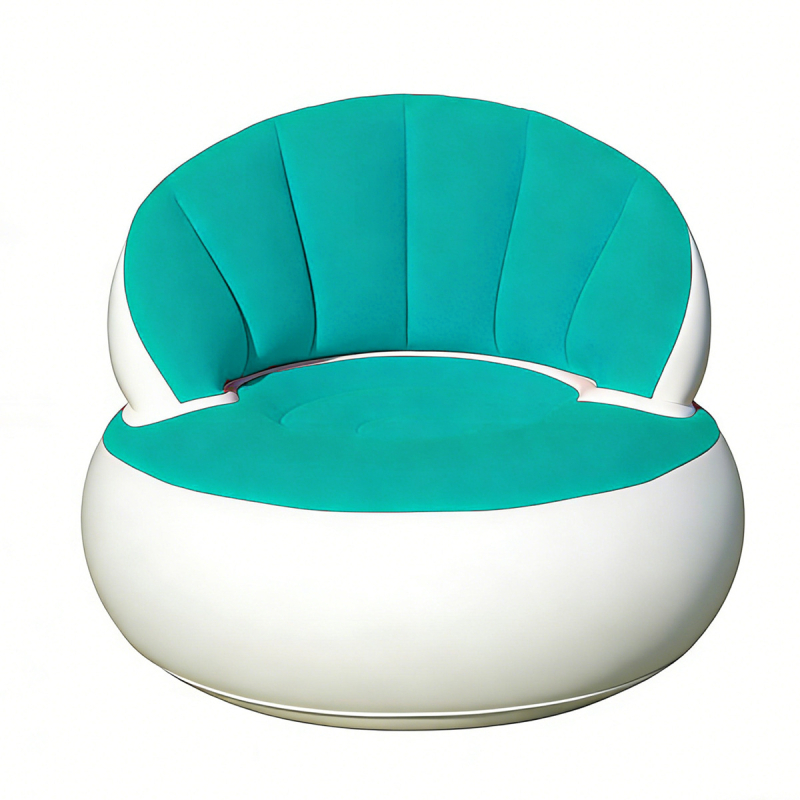 Φουσκωτός καναπές για ένα άτομο, υπαίθριο κάμπινγκ, με φλοκ επιφάνεια βελούδινη, αναδιπλούμενος, εξωτερική αντλία φουσκώματος; βάρος 1,1 kg, μέγιστο φορτίο 200 kg, 1 στρώση