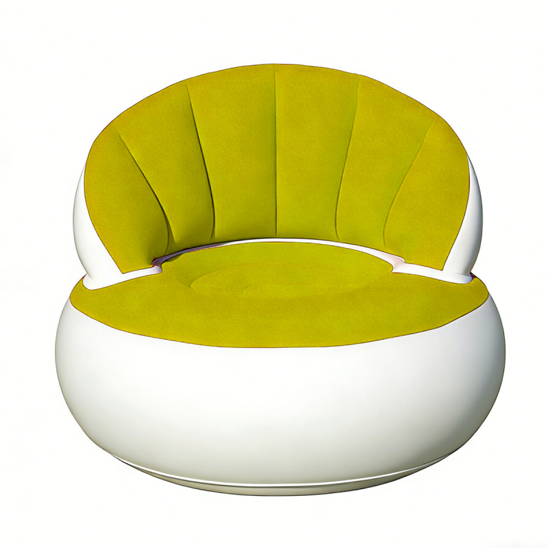 Φουσκωτός καναπές για ένα άτομο, υπαίθριο κάμπινγκ, με φλοκ επιφάνεια βελούδινη, αναδιπλούμενος, εξωτερική αντλία φουσκώματος; βάρος 1,1 kg, μέγιστο φορτίο 200 kg, 1 στρώση