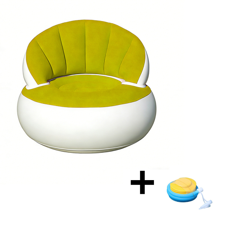 Φουσκωτός καναπές για ένα άτομο, υπαίθριο κάμπινγκ, με φλοκ επιφάνεια βελούδινη, αναδιπλούμενος, εξωτερική αντλία φουσκώματος; βάρος 1,1 kg, μέγιστο φορτίο 200 kg, 1 στρώση