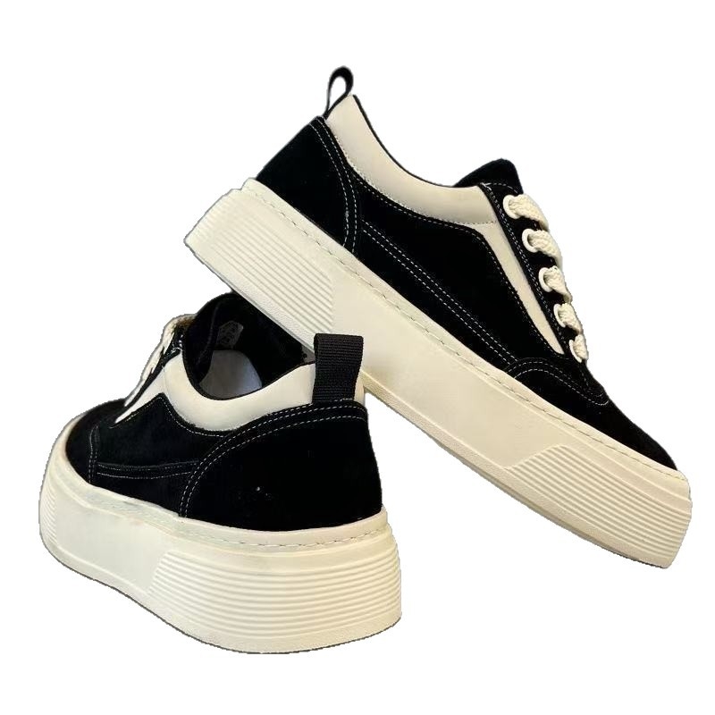 Pantofi bărbați cu talpă groasă, PU suprafață, PVC talpă, șireturi, vârf rotund, înălțime talpă 3–5 cm, pentru bărbați 18–40 ani, iarnă-primăvară-toamnă