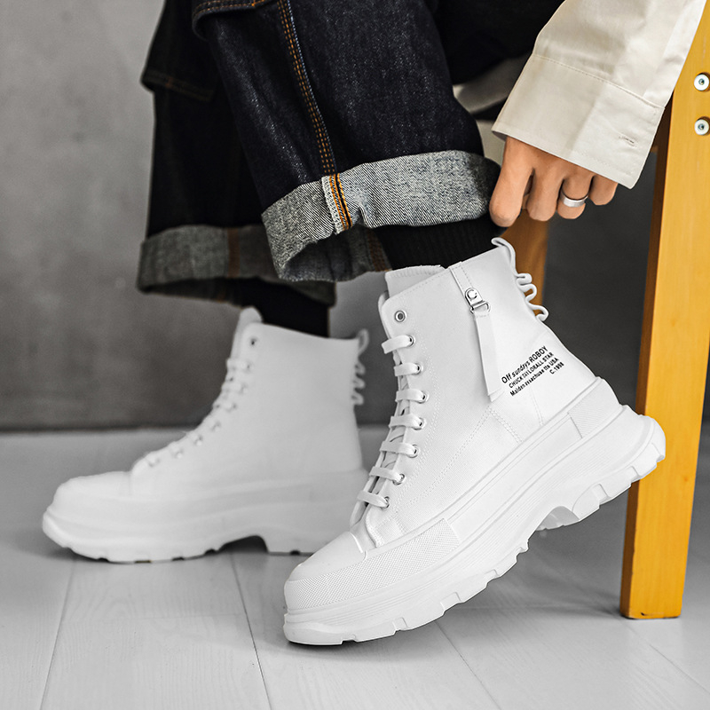 Pantofi de bărbați din pânză, înalți, talpa groasă din cauciuc, 3-5 cm înălțime, partea superioară din pânză, șireturi, interior din plasă