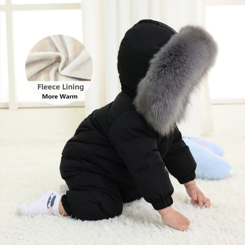 Detský overal s kapucňou, 100% polyester, zimný model, 0–12 mesiacov