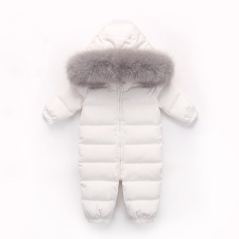 Βρεφικός ολόσωμος συνδυασμός με κουκούλα από πούπουλα, μακριά μανίκια, πολυεστέρας, χειμερινό μοντέλο, 0–12 μηνών