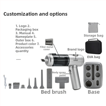 Aspirator portabil fără fir cu motor brushless, 11.1V, 120W, 20000 Pa, autonomie 40 min, zgomot 78 dB, pentru casă și mașină, reîncărcabil