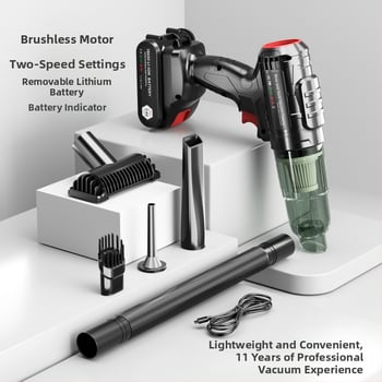 Aspirator de mână pentru mașină, 7.4V, 110W, 6000Pa, Brushless