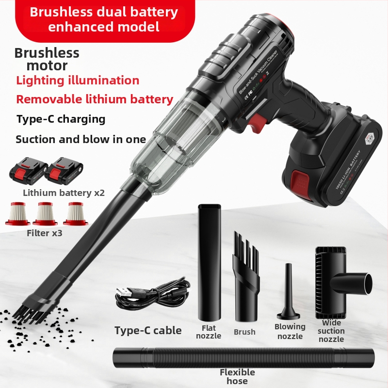 Aspirator de mână pentru mașină, 7.4V, 110W, 6000Pa, Brushless