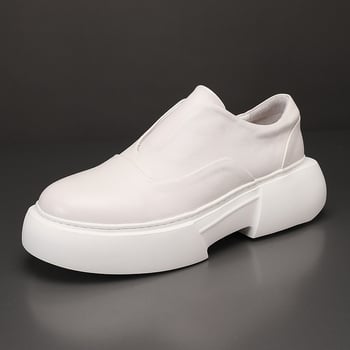 Férfi bőrlapos loaferek - Slip-on cipő, felsőréteg marhabőrből, belső bőr, EVA talp, sarok 3–5 cm