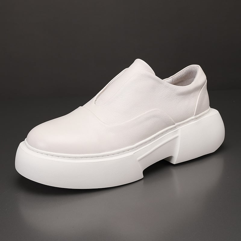 Férfi bőrlapos loaferek - Slip-on cipő, felsőréteg marhabőrből, belső bőr, EVA talp, sarok 3–5 cm