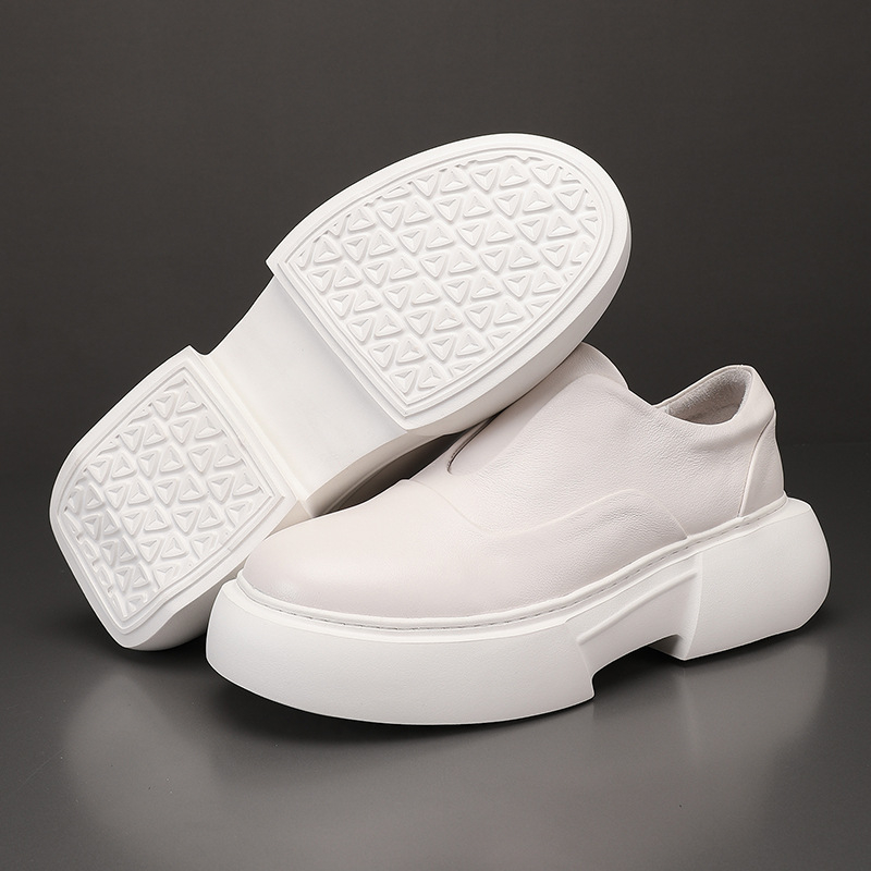 Férfi bőrlapos loaferek - Slip-on cipő, felsőréteg marhabőrből, belső bőr, EVA talp, sarok 3–5 cm