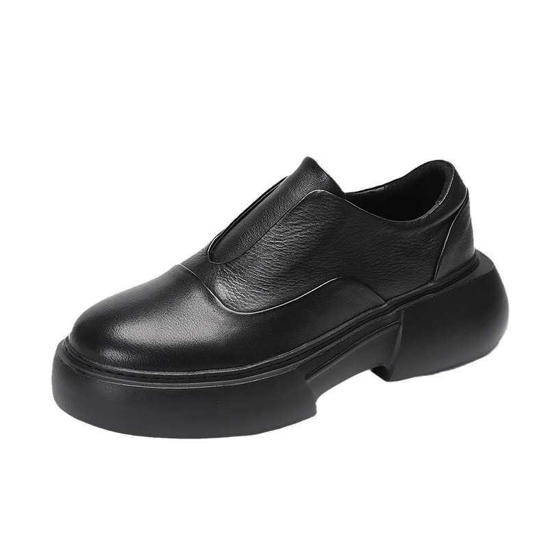 Férfi bőrlapos loaferek - Slip-on cipő, felsőréteg marhabőrből, belső bőr, EVA talp, sarok 3–5 cm