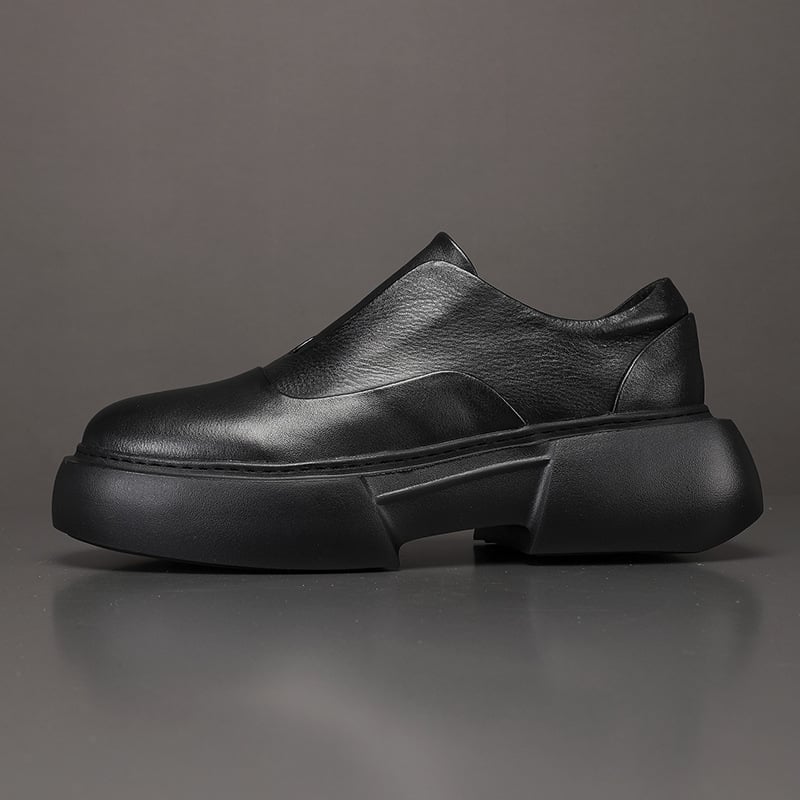 Férfi bőrlapos loaferek - Slip-on cipő, felsőréteg marhabőrből, belső bőr, EVA talp, sarok 3–5 cm