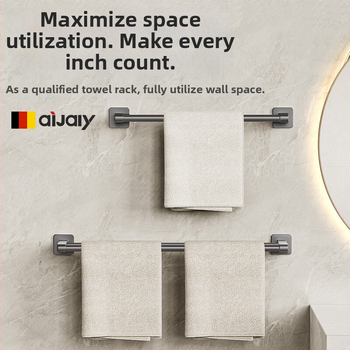 Ράγα πετσετών Space αλουμίνιο, χωρίς διάτρηση, τοίχο-μονταρισμένη, 15 kg φόρτωση, φινίρισμα με ψεκασμό πλαστικού